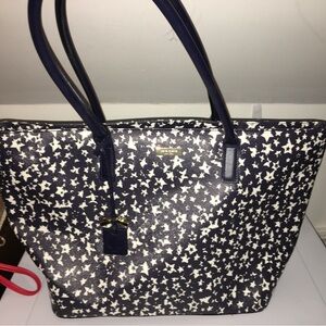 Kate Spade Navy and White Tote Bag